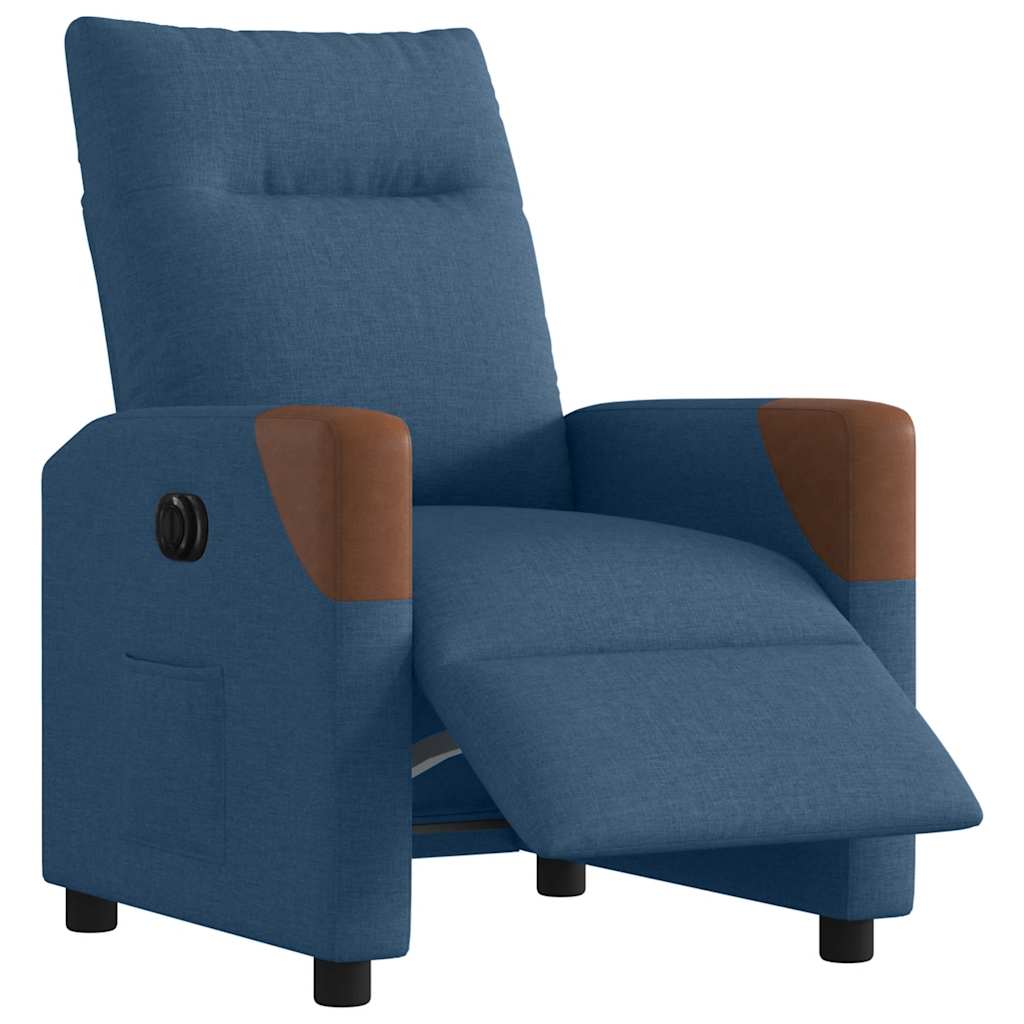 Elektrické Polohovací Křeslo Modré Textil Modrá