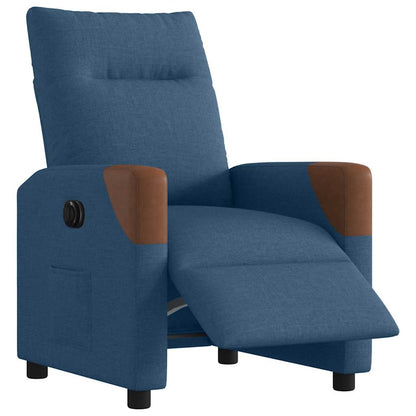 Elektrické Polohovací Křeslo Modré Textil Modrá
