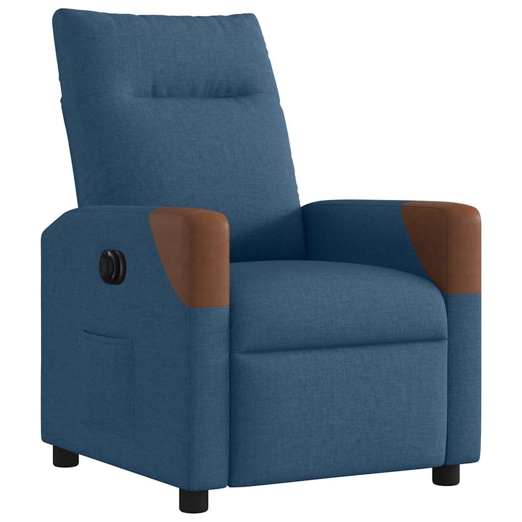Elektrické Polohovací Křeslo Modré Textil Modrá