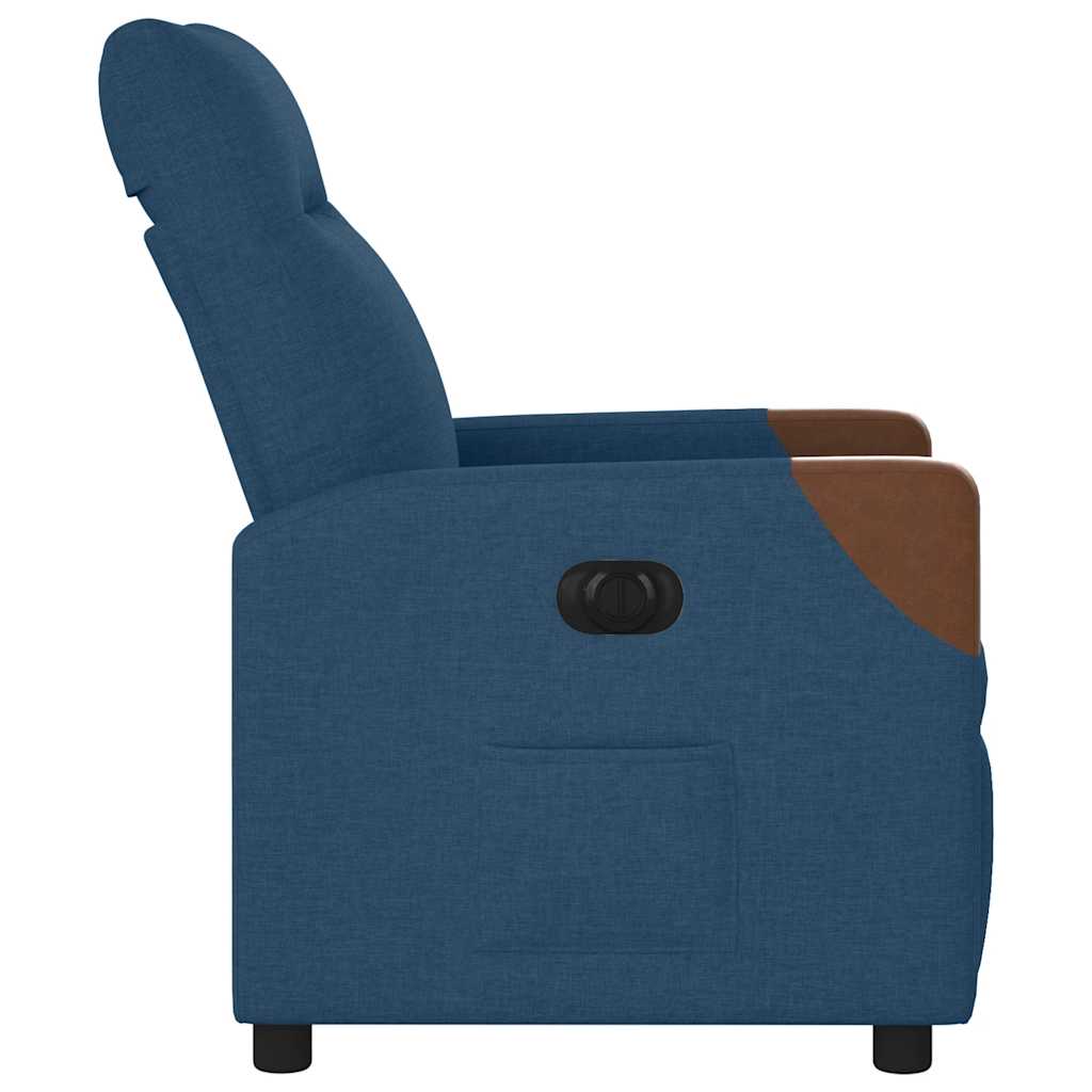 Elektrické Polohovací Křeslo Modré Textil Modrá