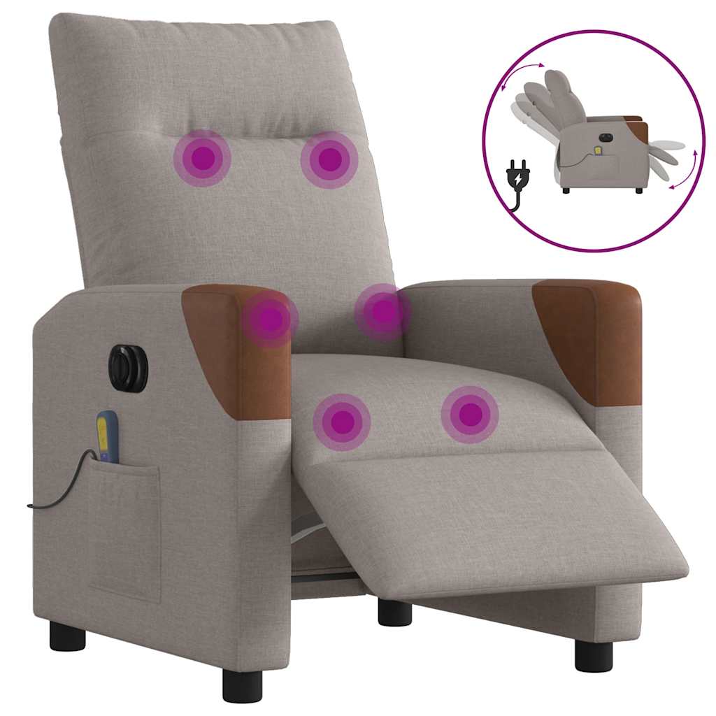 Polohovací Křeslo Textil Taupe