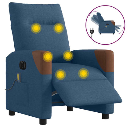 Elektrické Polohovací Křeslo Modré Textil Modrá