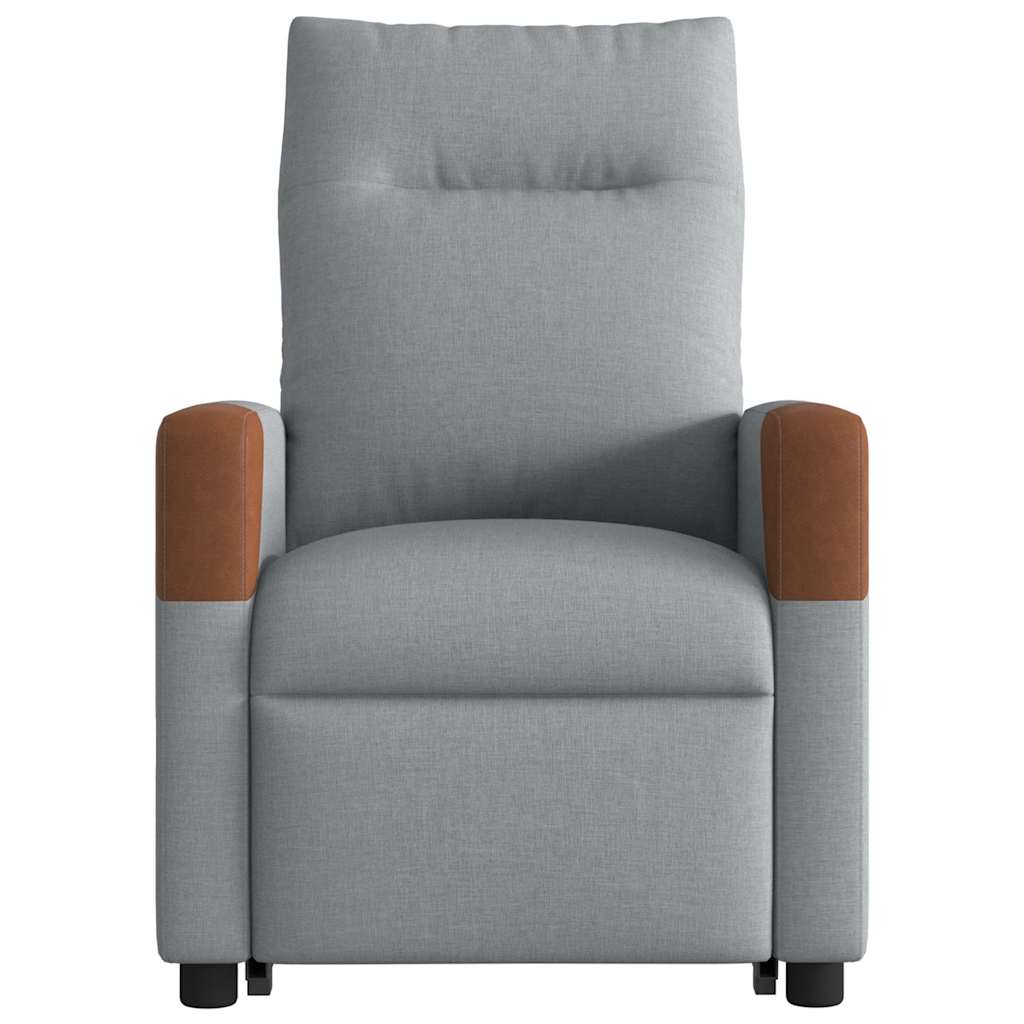 Zvedací Polohovací Křeslo Světle Šedé Textil Světle Šedá
