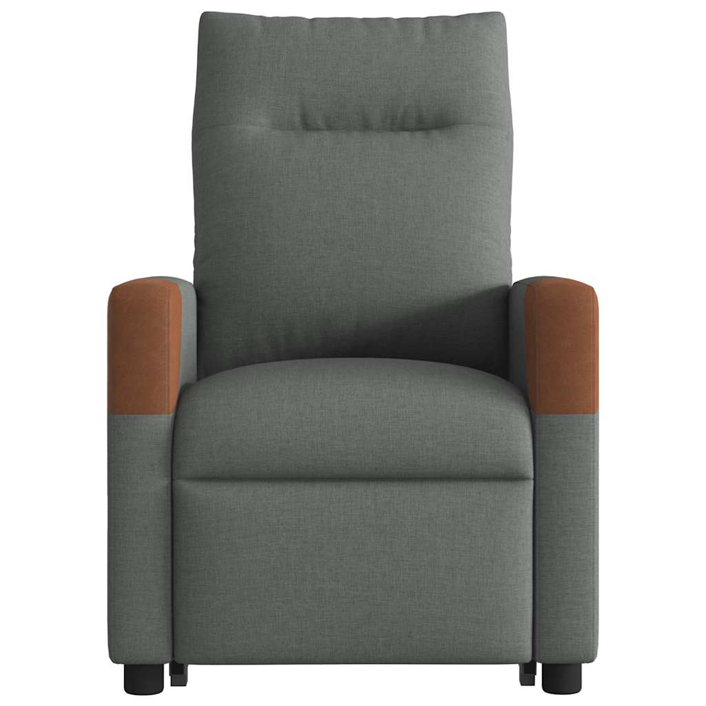 Zvedací Polohovací Křeslo Tmavě Šedé Textil Tmavě Šedá