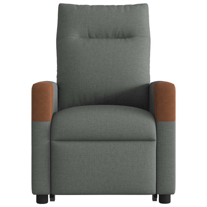 Zvedací Polohovací Křeslo Tmavě Šedé Textil Tmavě Šedá