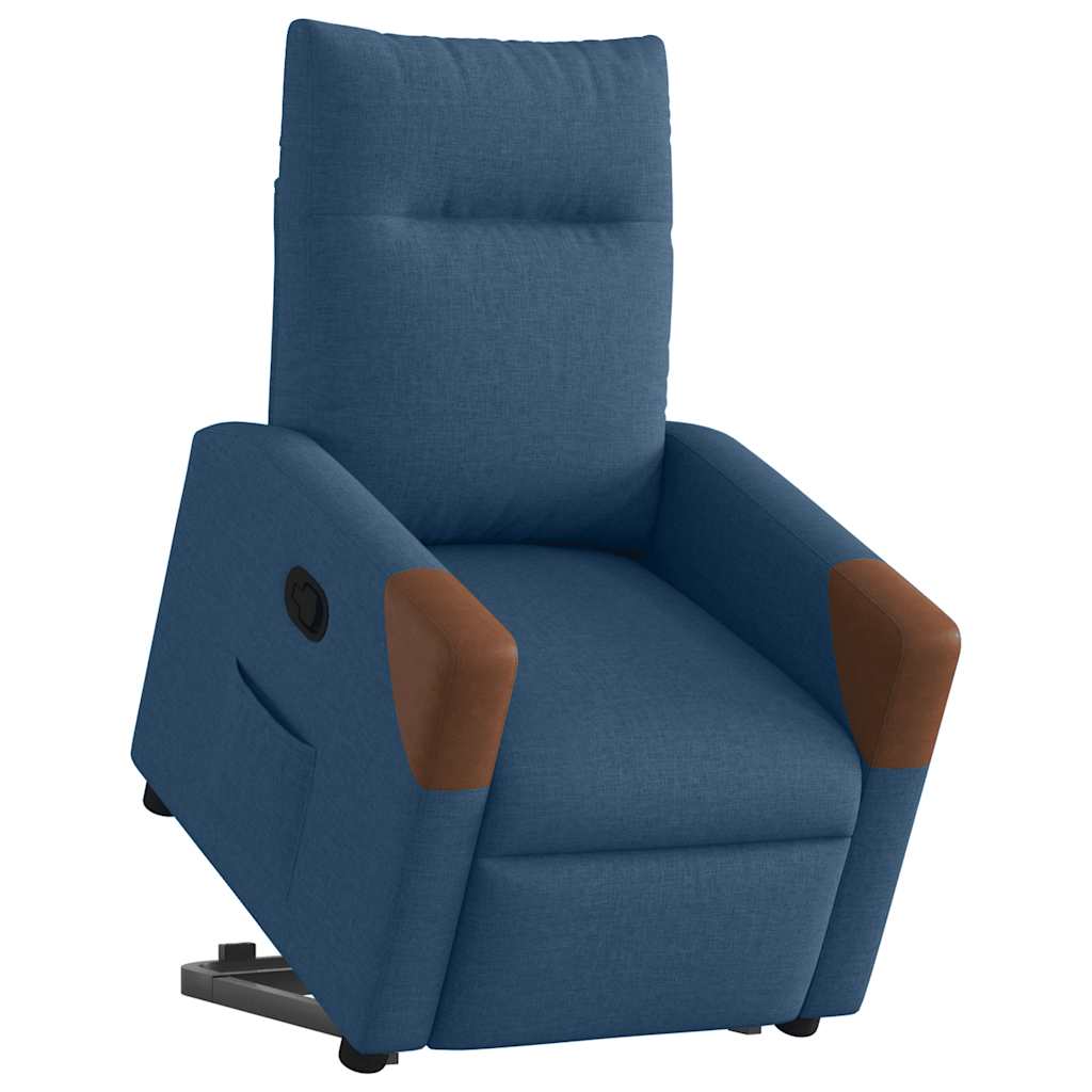 Zvedací Polohovací Křeslo Modré Textil Modrá