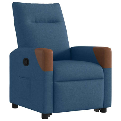 Zvedací Polohovací Křeslo Modré Textil Modrá