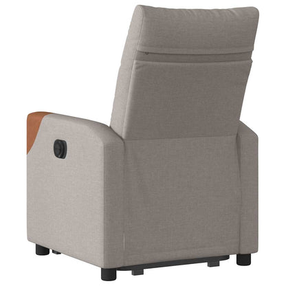 Elektrické Zvedací Polohovací Křeslo Textil Taupe