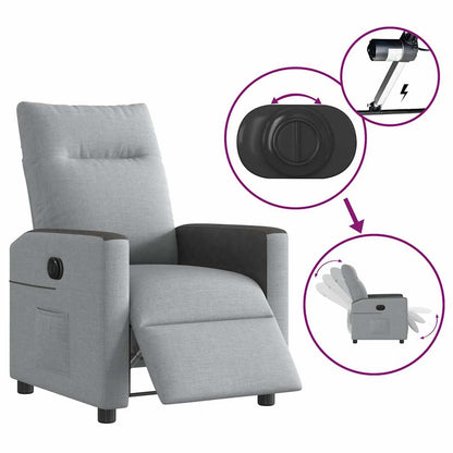 Elektrické Polohovací Křeslo Světle Šedé Textil Světle Šedá