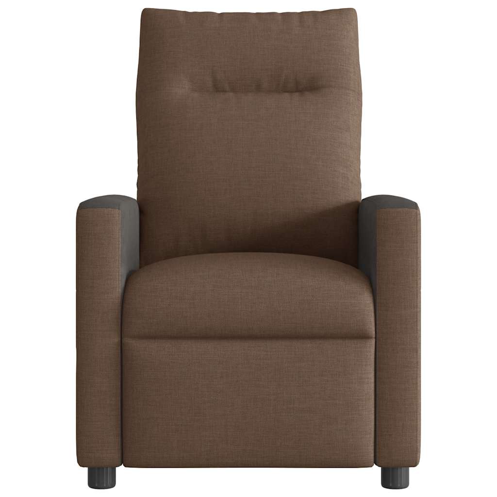 Elektrické Polohovací Křeslo Hnědé Textil