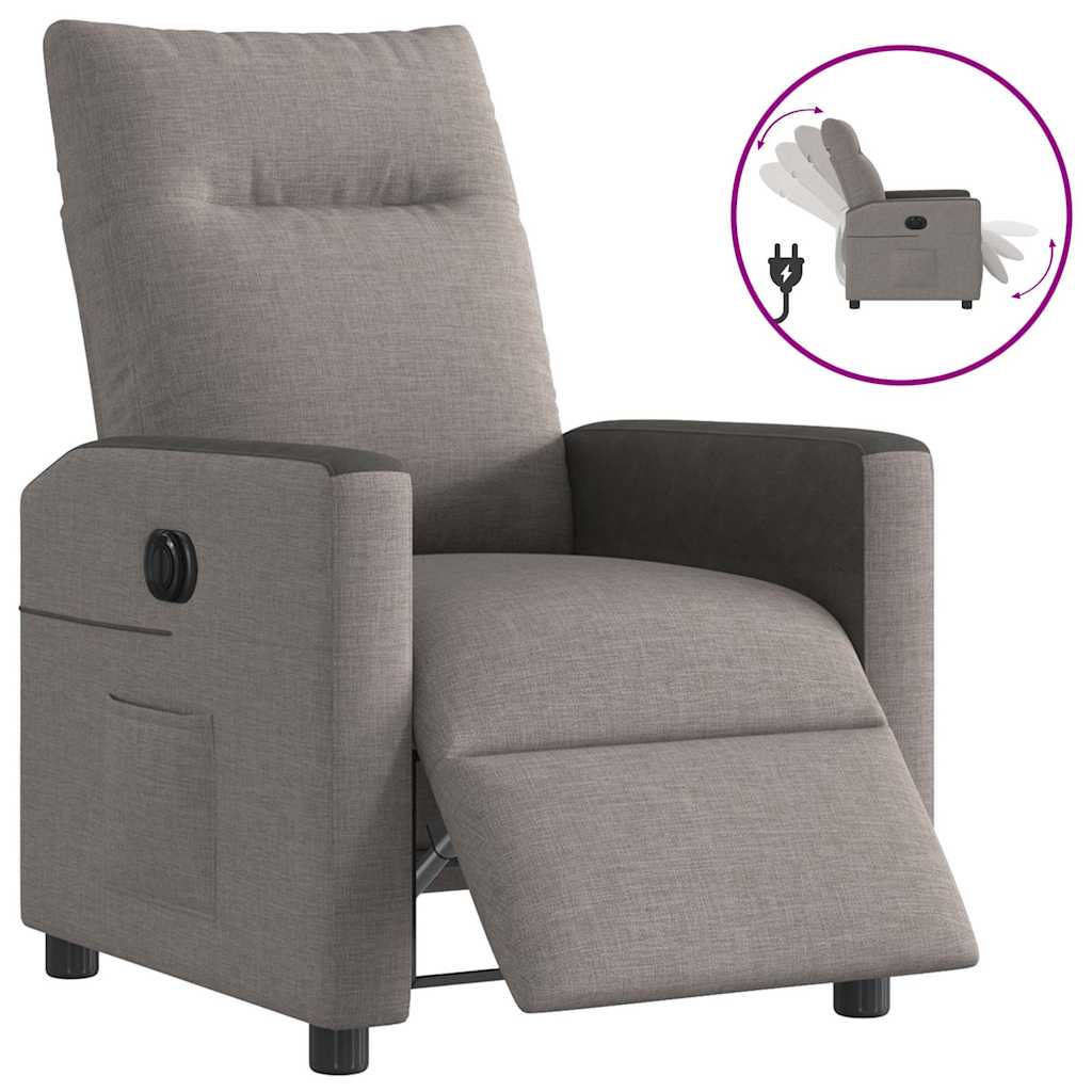 Masážní Polohovací Křeslo Textil Taupe