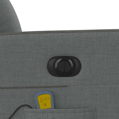 Elektrické Masážní Polohovací Křeslo Tmavě Šedé Textil Tmavě Šedá