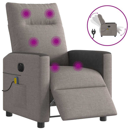 Masážní Polohovací Křeslo Textil Taupe