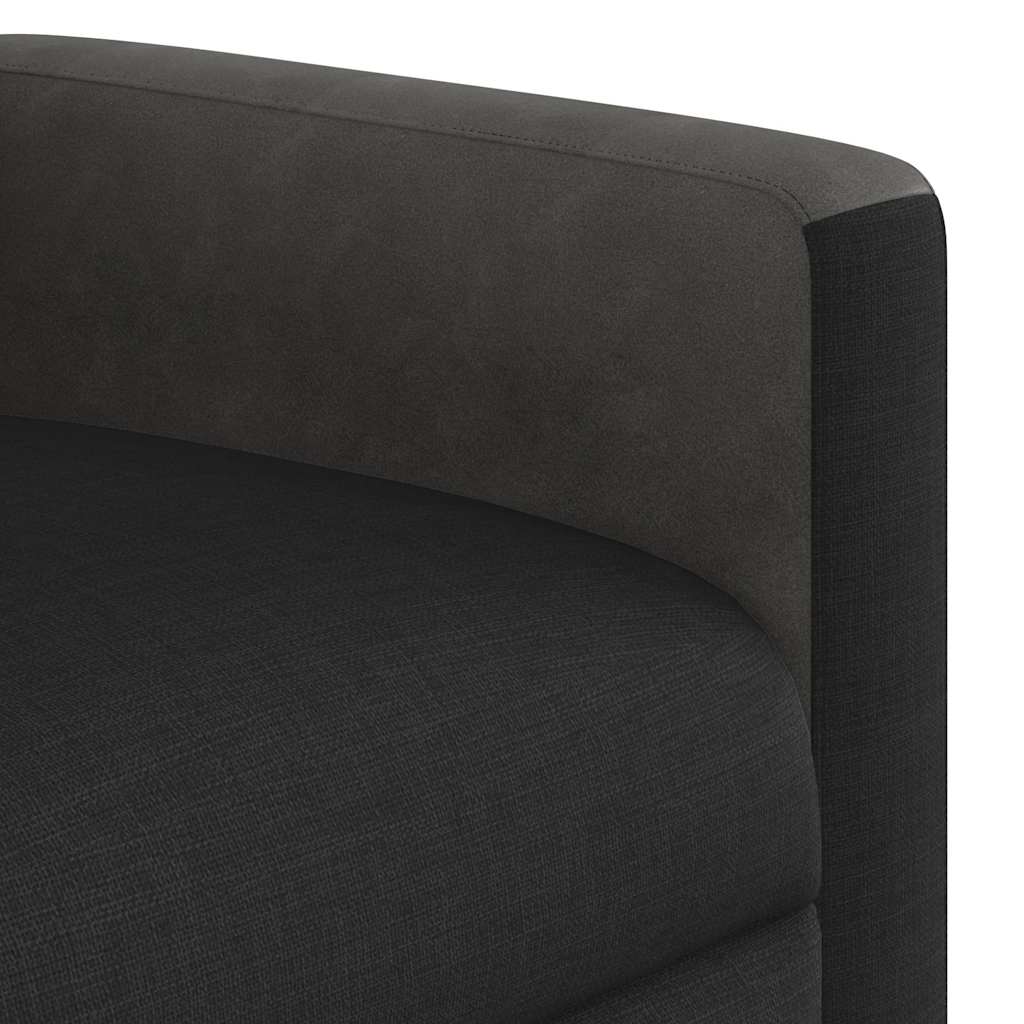 Zvedací Polohovací Křeslo Černé Textil Černá