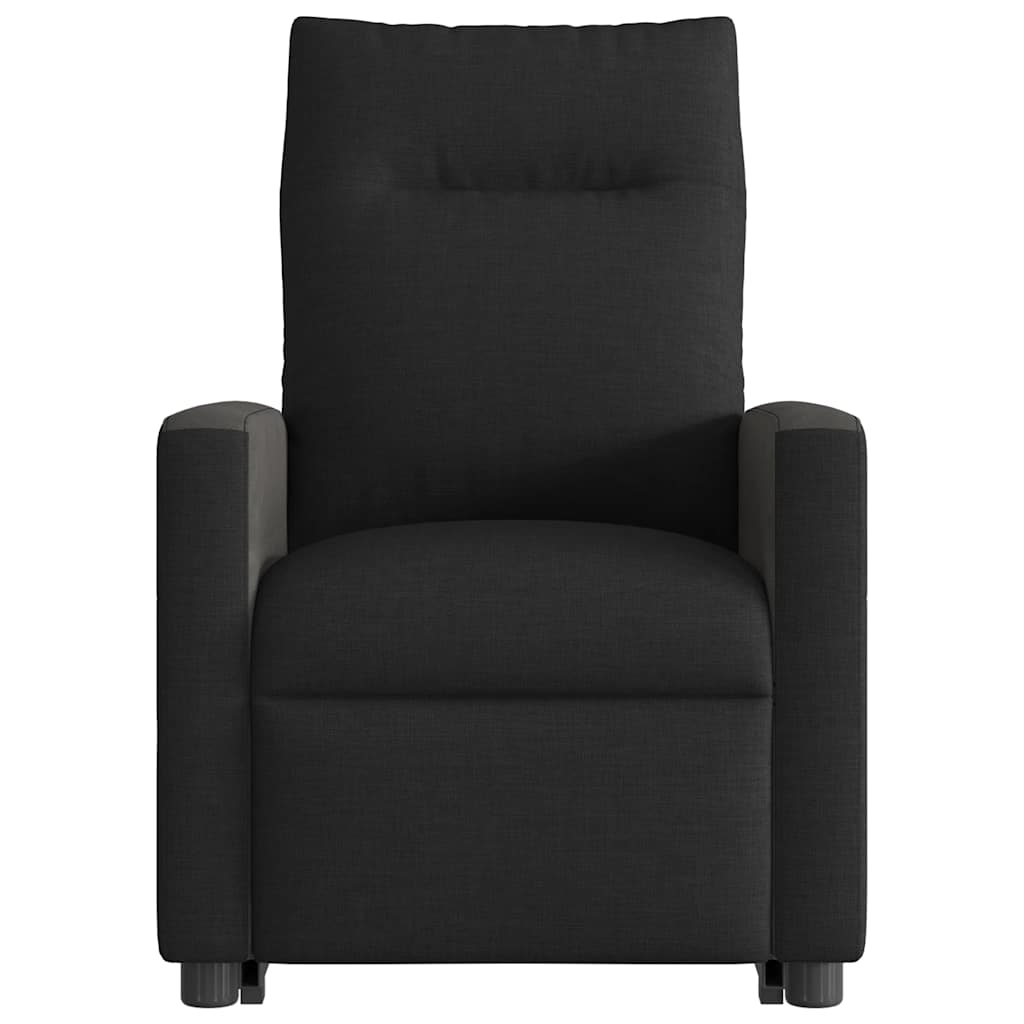 Zvedací Polohovací Křeslo Černé Textil Černá