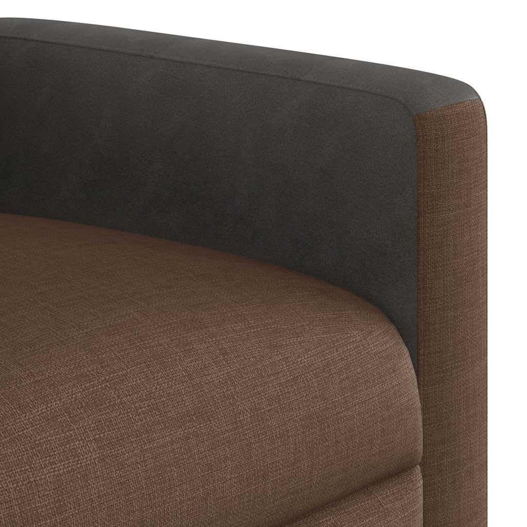 Zvedací Polohovací Křeslo Hnědé Textil