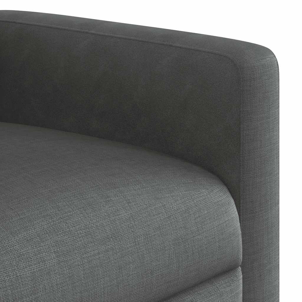 Zvedací Masážní Polohovací Křeslo Tmavě Šedé Textil Tmavě Šedá
