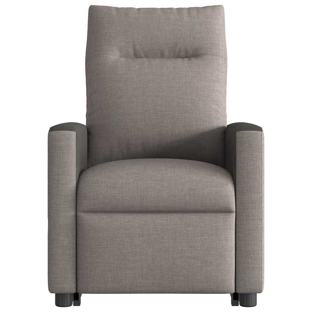 Elektrické Zvedací Polohovací Křeslo Textil Taupe