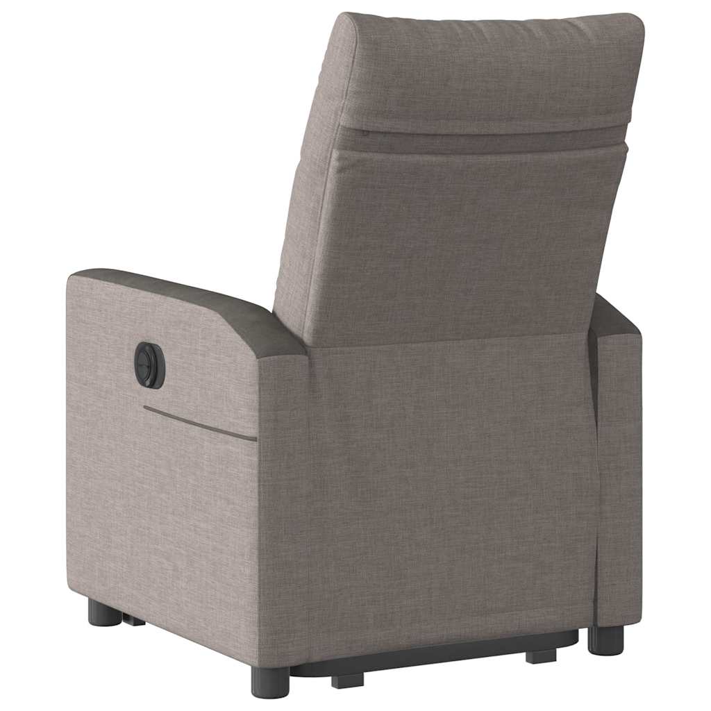 Elektrické Zvedací Polohovací Křeslo Textil Taupe
