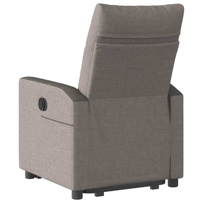 Elektrické Zvedací Polohovací Křeslo Textil Taupe