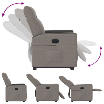 Elektrické Zvedací Polohovací Křeslo Textil Taupe