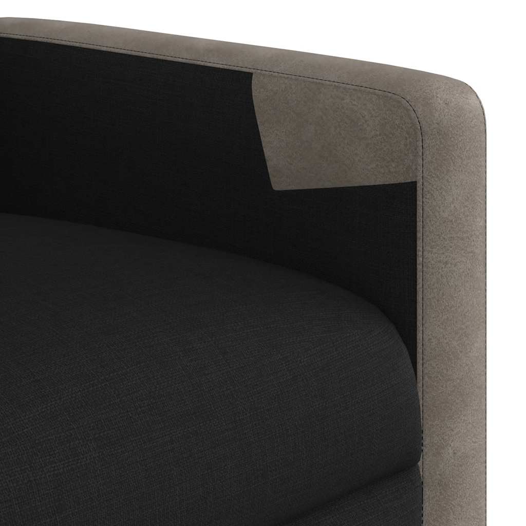 Zvedací Polohovací Křeslo Černé Textil Černá