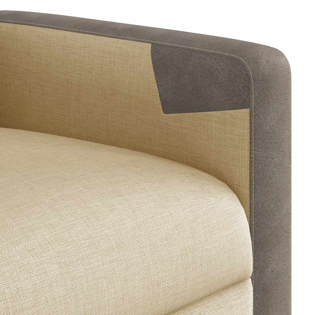 Zvedací Polohovací Křeslo Krémové Textil Krémová