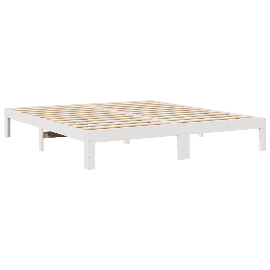 Rodinný Rám Postele Bez Matrace Bílý 270X200Cm Masivní Borovice
