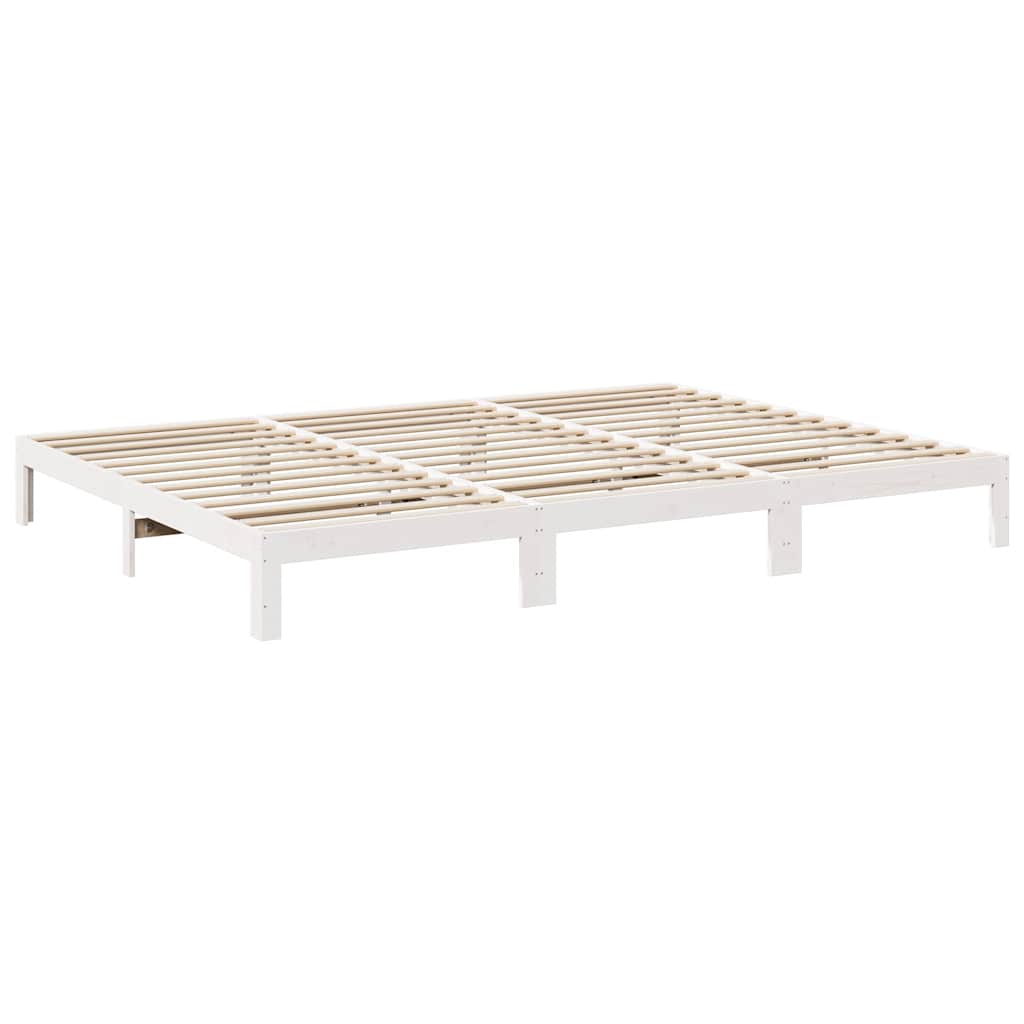 Rodinný Rám Postele Bez Matrace Bílý 270X200Cm Masivní Borovice