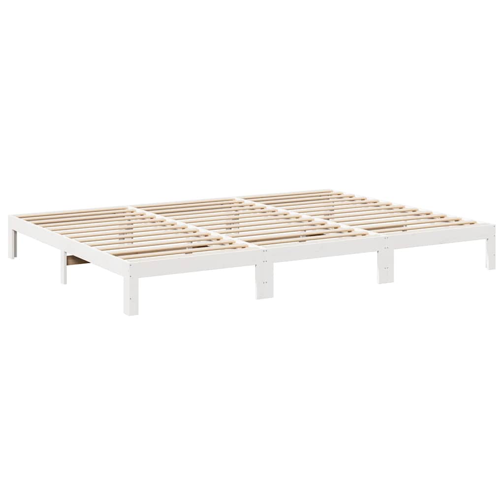 Rodinný Rám Postele Bez Matrace Bílý 270X200Cm Masivní Borovice