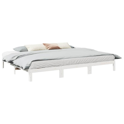 Rodinný Rám Postele Bez Matrace Bílý 270X200Cm Masivní Borovice