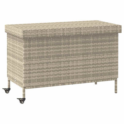Zahradní Úložný Box S Kolečky Světle Šedý 160X55X75 Polyratan