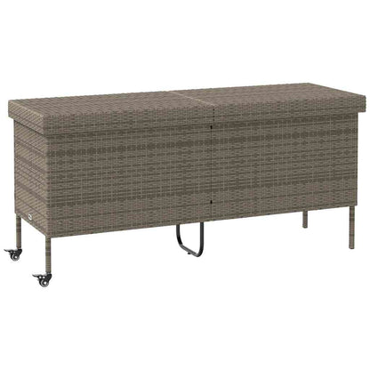 Zahradní Úložný Box S Kolečky Světle Šedý 160X55X75 Polyratan