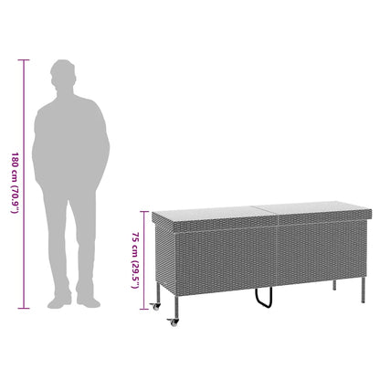 Zahradní Úložný Box S Kolečky Světle Šedý 160X55X75 Polyratan