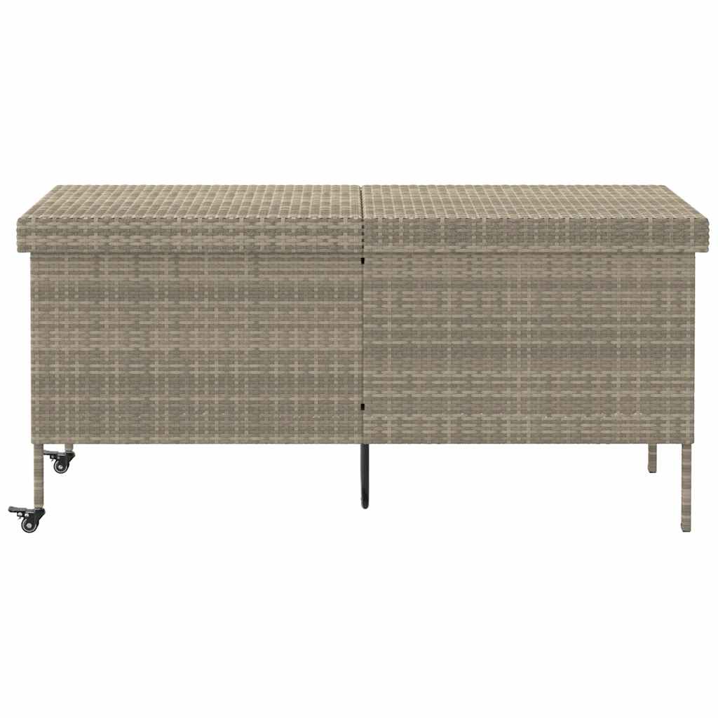 Zahradní Úložný Box S Kolečky Světle Šedý 160X55X75 Polyratan