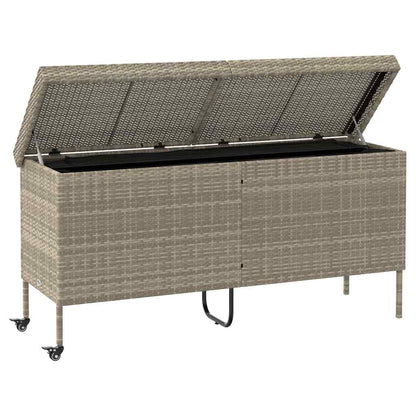 Zahradní Úložný Box S Kolečky Světle Šedý 160X55X75 Polyratan
