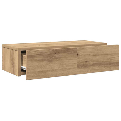 Nástěnná Police Se Zásuvkami Dub Artisan 60X26,5X15 Cm Kompozit