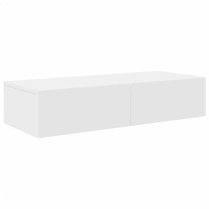 Nástěnná Police Se Zásuvkami Bílá 80X33X17 Cm Kompozitní Dřevo