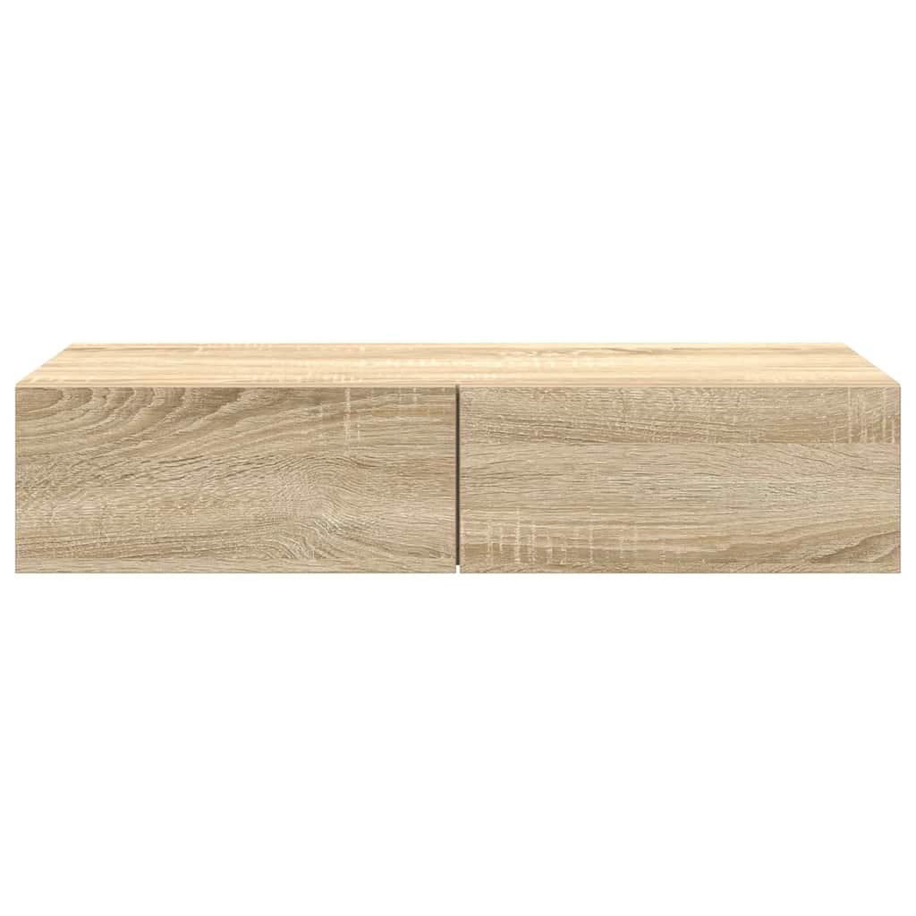 Nástěnná Police Se Zásuvkami Dub Sonoma 80X33X17 Cm Kompozit