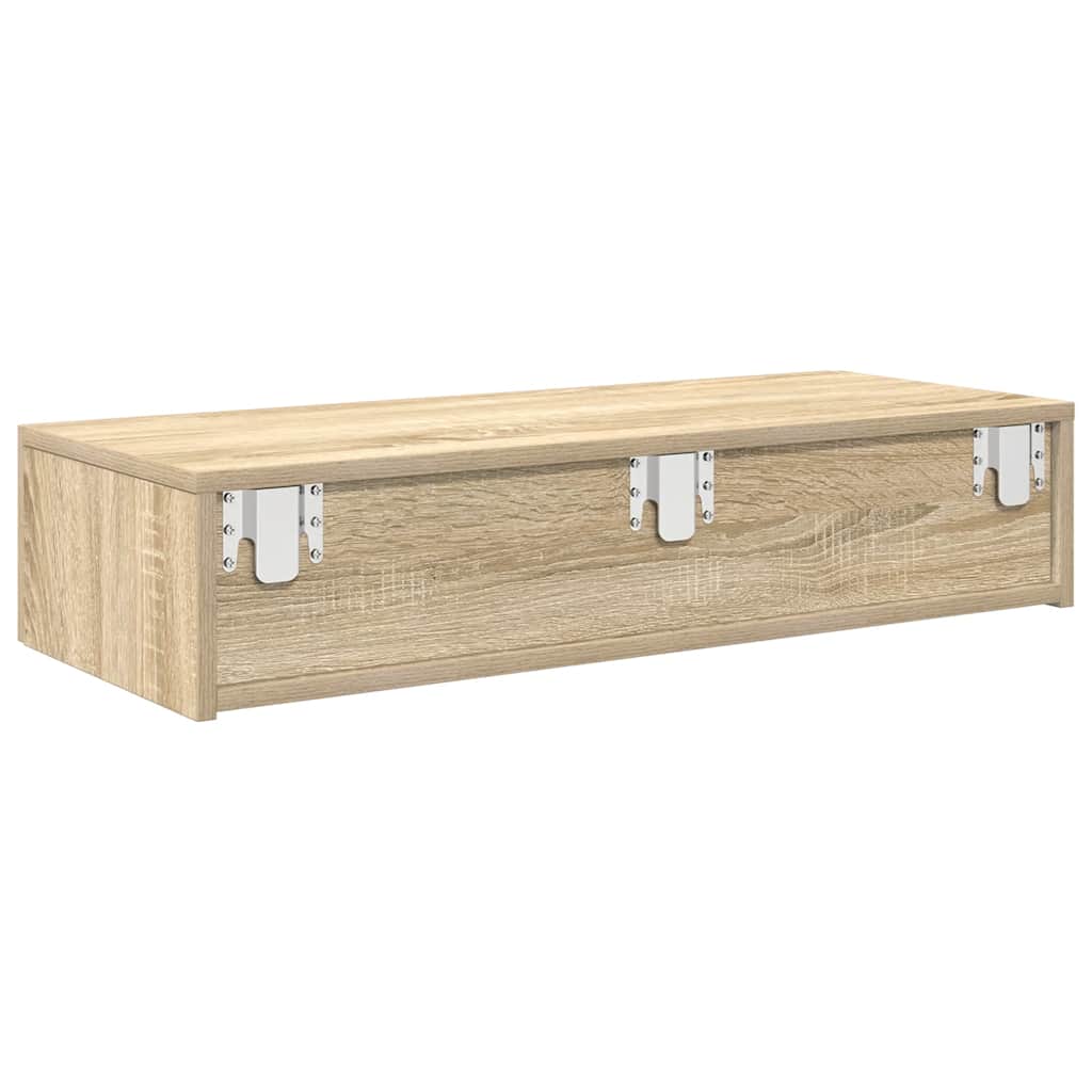 Nástěnná Police Se Zásuvkami Dub Sonoma 80X33X17 Cm Kompozit