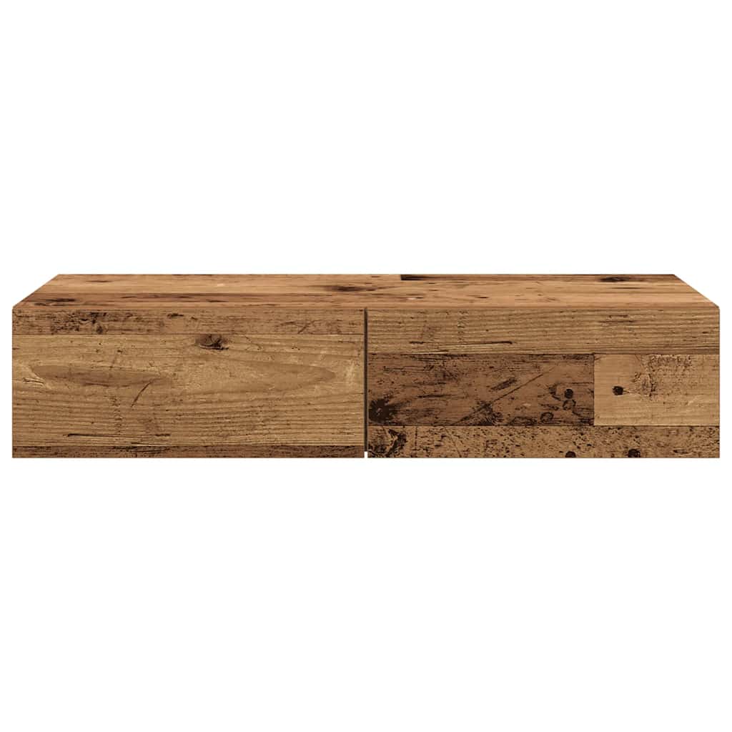 Nástěnná Police Se Zásuvkami Old Wood 80 X 33 X 17 Cm Kompozit