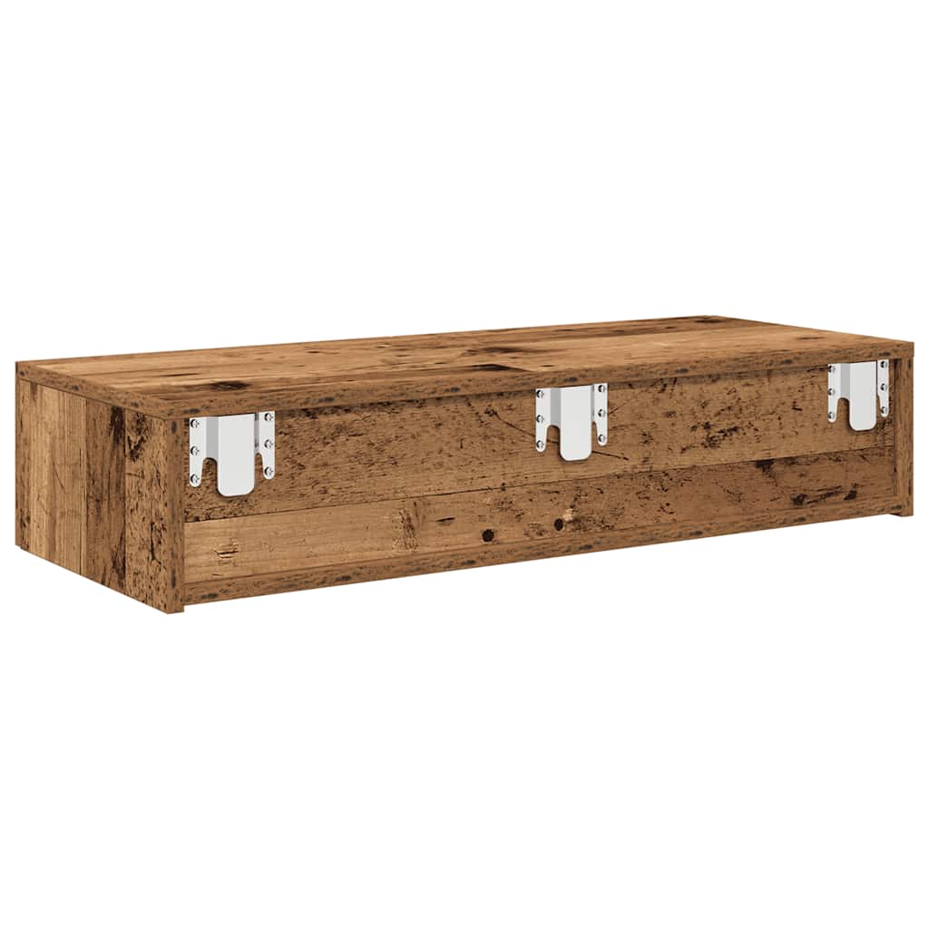 Nástěnná Police Se Zásuvkami Old Wood 80 X 33 X 17 Cm Kompozit