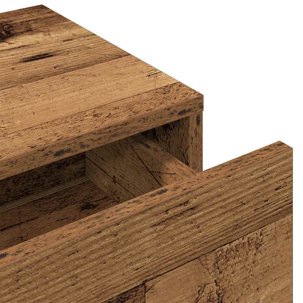 Nástěnná Police Se Zásuvkami Old Wood 80 X 33 X 17 Cm Kompozit