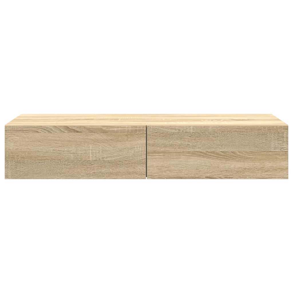 Nástěnná Police Se Zásuvkami Dub Sonoma 100X36X19 Cm Kompozit