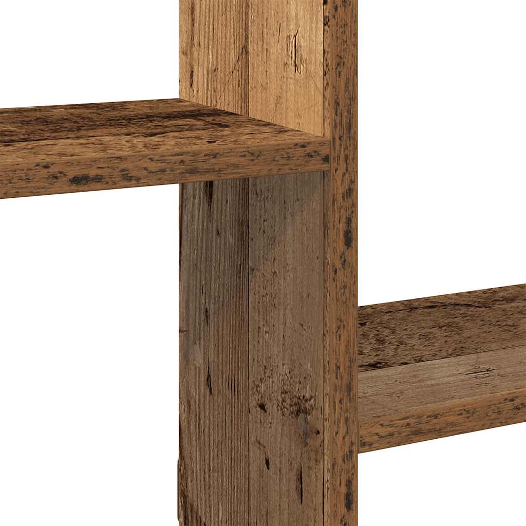 Nástěnná Police 5 Přihrádek Old Wood Kompozitní Dřevo
