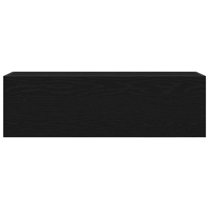 Koupelnová Nástěnná Skříňka Černá Kompozitní Dřevo