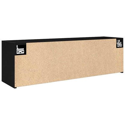 Koupelnová Nástěnná Skříňka Černá Kompozitní Dřevo