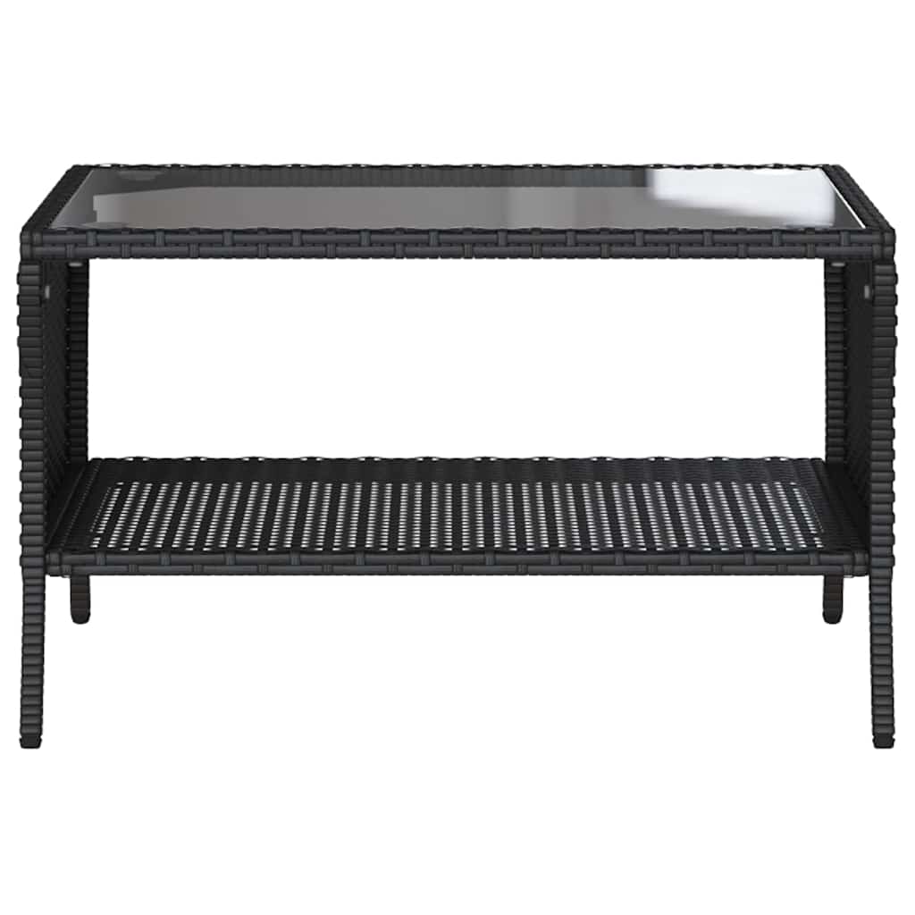 Zahradní Pohovka 2-Sedák S Polštáři&Stůl Black Poly Rattan