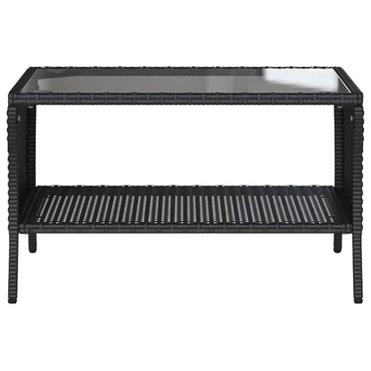 Zahradní Pohovka 2-Sedák S Polštáři&Stůl Black Poly Rattan