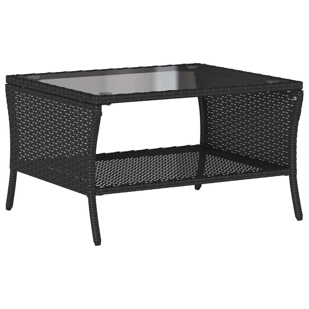 Zahradní Pohovka 2-Sedák S Polštáři&Stůl Black Poly Rattan
